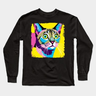 Singapura Cat Pop Art - Cat Lover Gift Long Sleeve T-Shirt